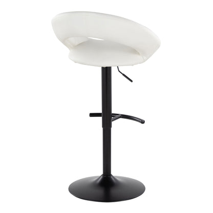 Posh - Contemporary Adjustable Barstool With Swivel &amp; Rounded T Footrest (Set of 2)
