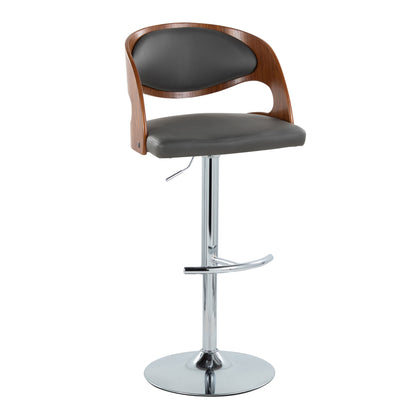 Pino - Mid Century Modern Adjustable Barstool &amp; Swivel With Rounded T Footrest (Set of 2)