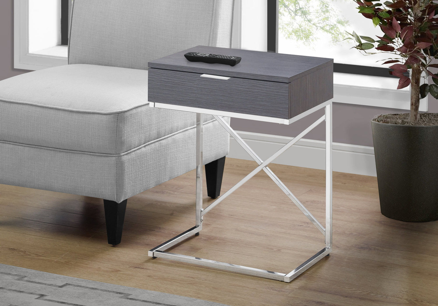 Accent Side Table, Storage Drawer, Spacious Tabletop, Contemporary &amp; Modern
