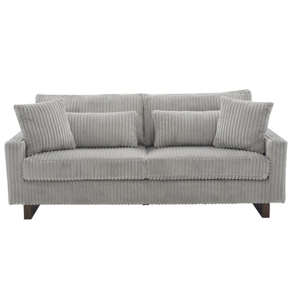 Modern Loveseat Sofa With 4 Pillows