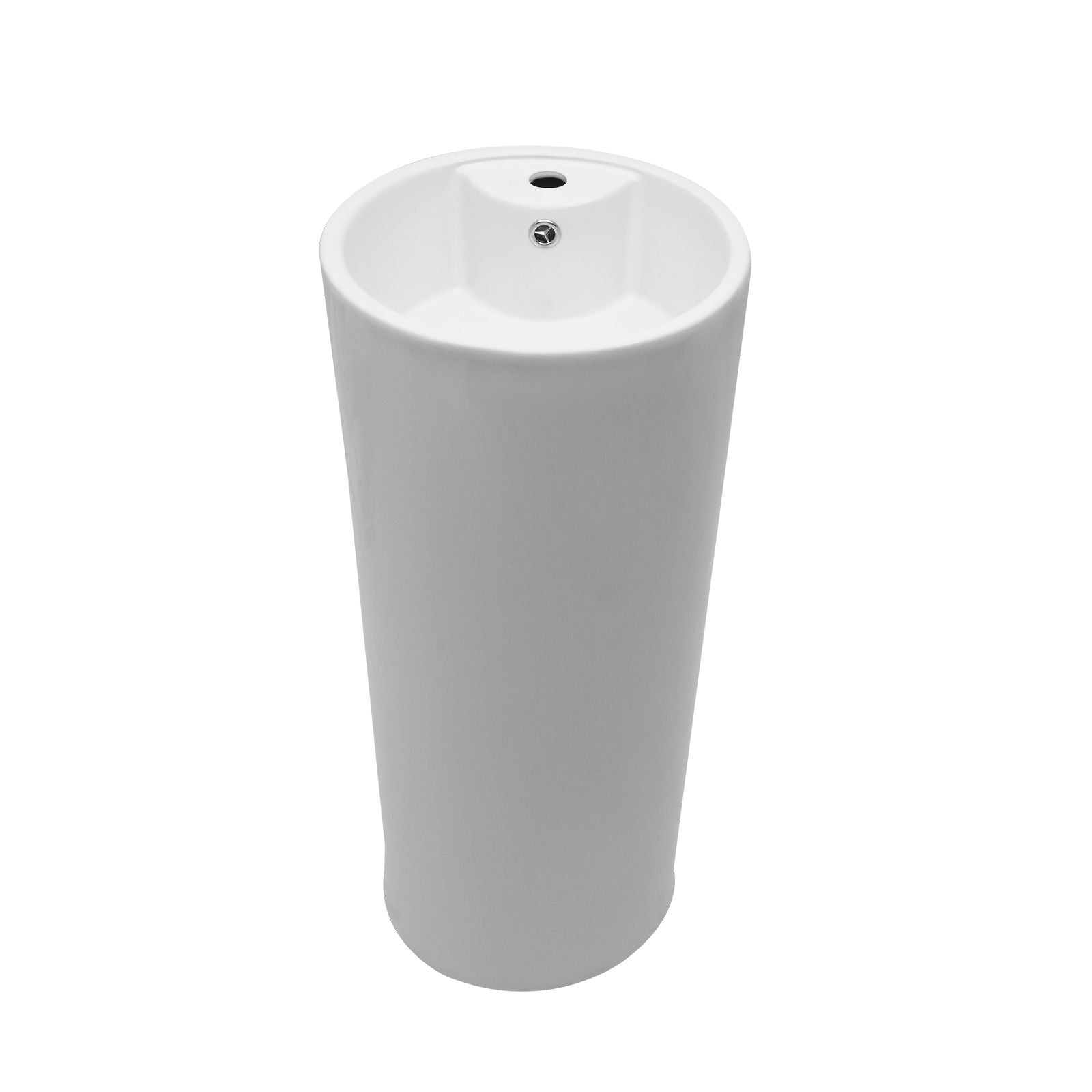 15&quot; Pedestal Sink With Space Saving Design, Smooth Non Porous Surface For Powder Rooms - White