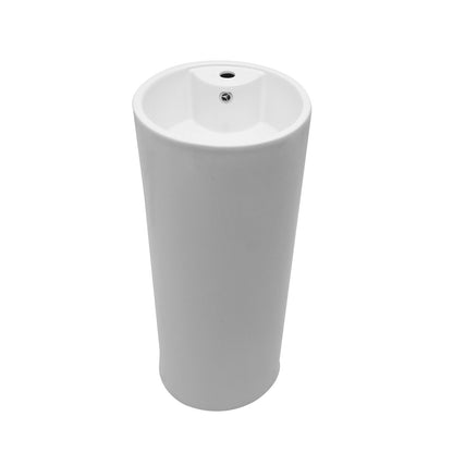 15&quot; Pedestal Sink With Space Saving Design, Smooth Non Porous Surface For Powder Rooms - White