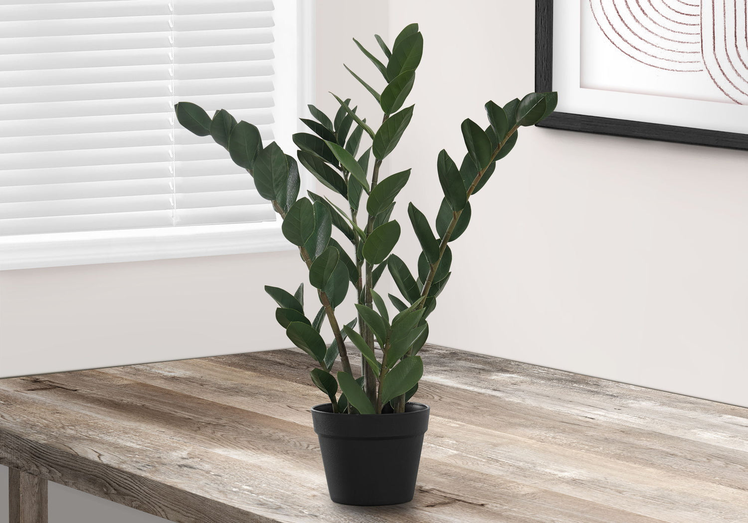 29&quot; Tall, Artificial Plant, Zz Tree, Indoor, Faux, Fake, Floor, Greenery, Potted, Real Touch, Decorative - Green / Black