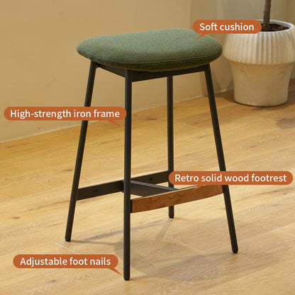 Modern Bar Stools Comfortable &amp; Stylish, Soft Fabric Upholstered, Backless (Set of 2)