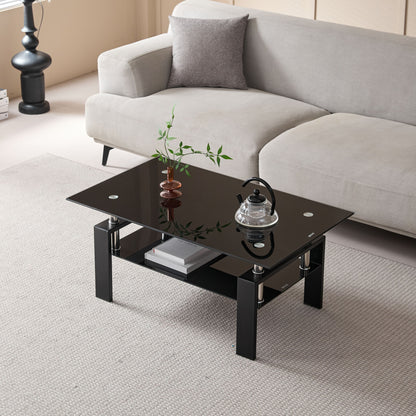 Tempered Glass Table With Storage