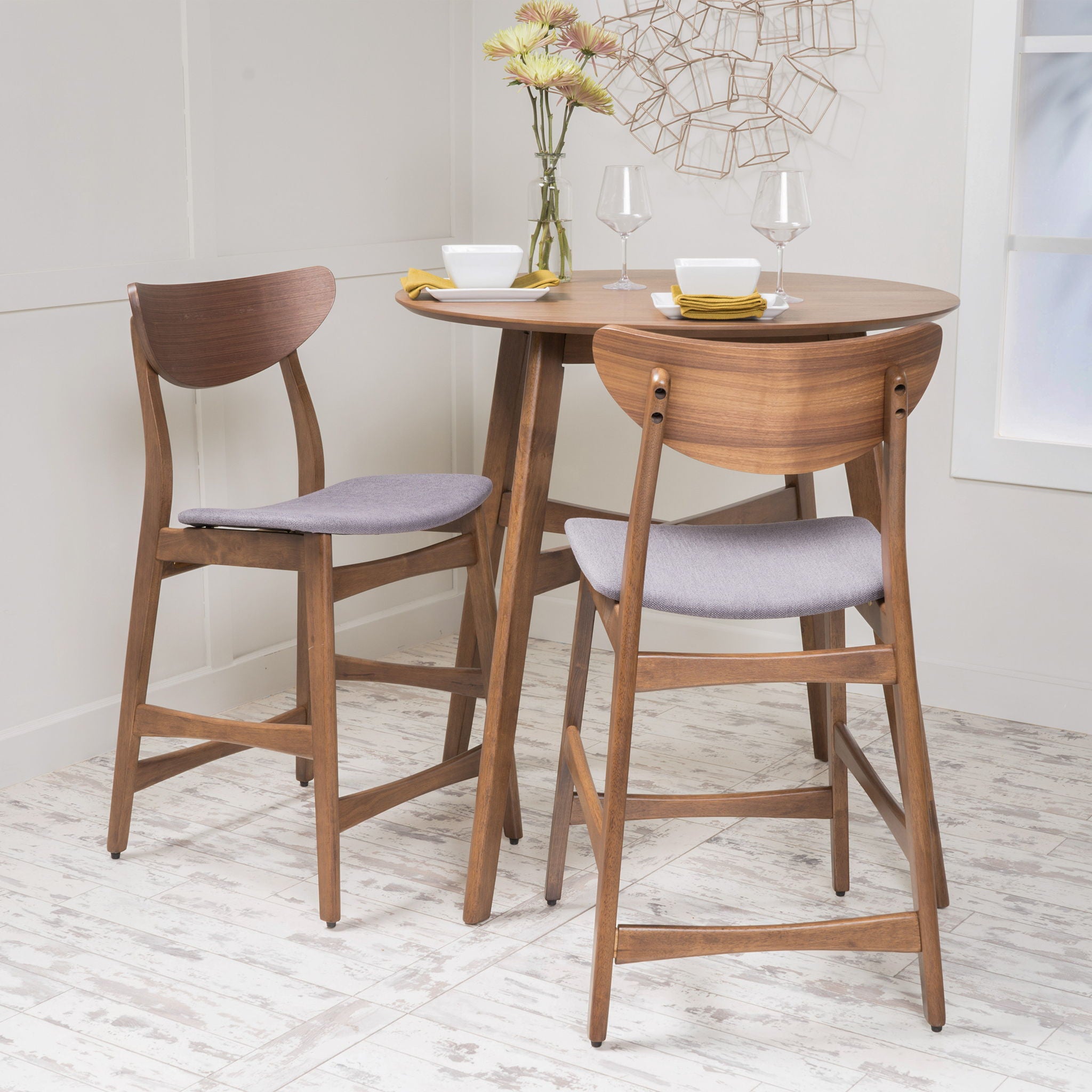 Elegant Counter Height Chair With Cushioned Seat