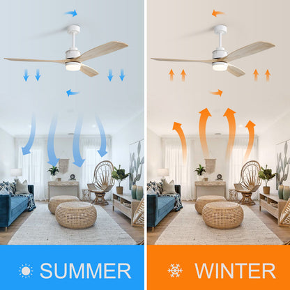 60" Ceiling Fan With Remote Control Light For Indoor And Outdoor Use - White