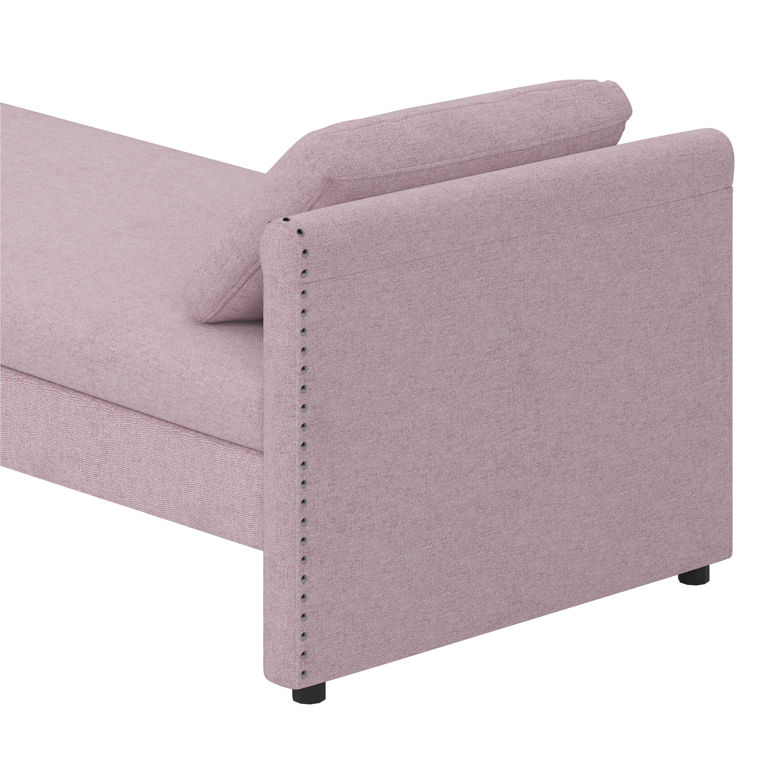 Modern Upholstered Chaise Lounger Daybed With Pillows Small Single Daybed, No Mattress Needed