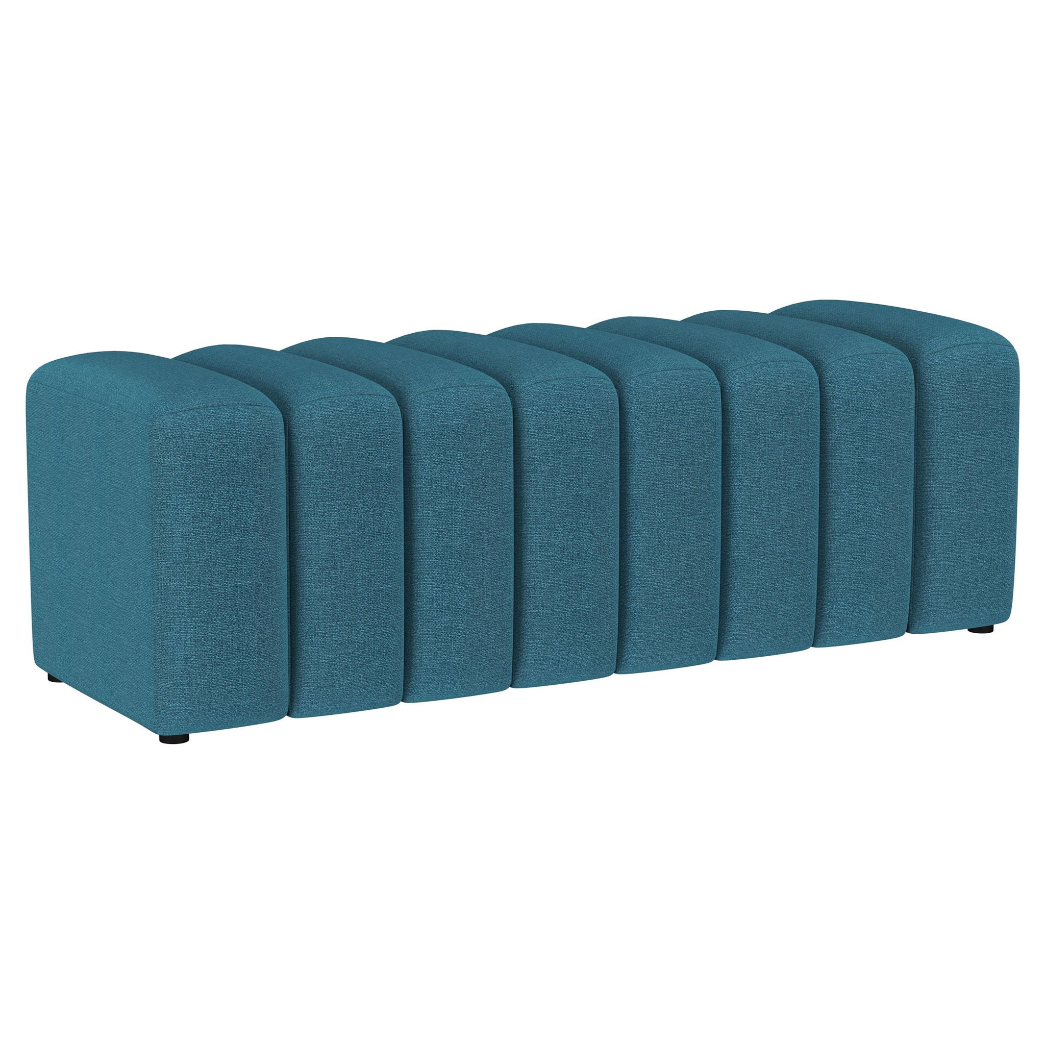 Modern Upholstered Tufted Accent Bench &amp; Round Legs