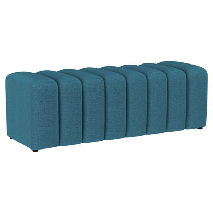 Modern Upholstered Tufted Accent Bench &amp; Round Legs