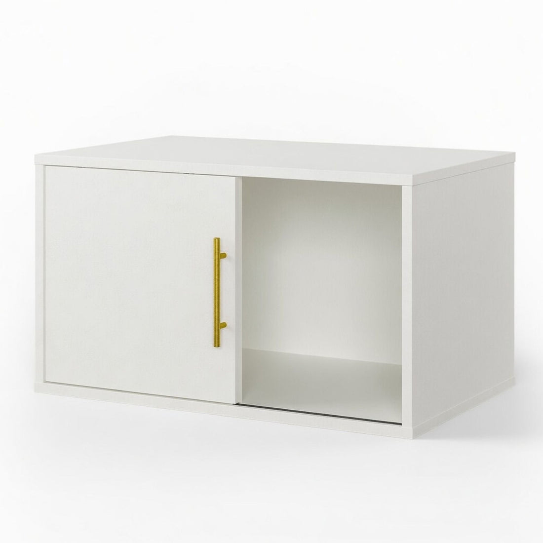 Cube Storage Organizer With Sliding Door Stackable Modular Bookshelf &amp; Storage Cabinet - White