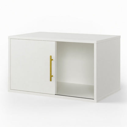 Cube Storage Organizer With Sliding Door Stackable Modular Bookshelf &amp; Storage Cabinet - White