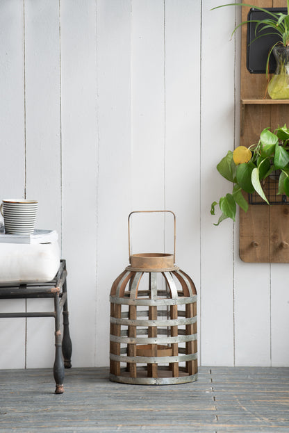 Decorative Lantern With Handle, Wooden Lantern For Indoor Outdoor, Home Garden Wedding
