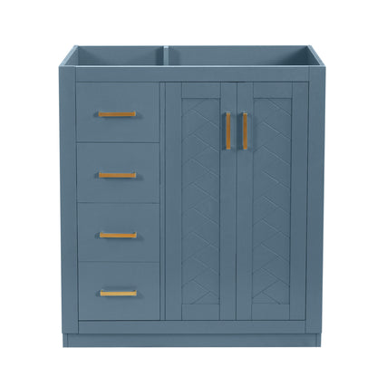 Retro Style Bathroom Vanity With 3 Drawers &amp; Soft-Closing Doors
