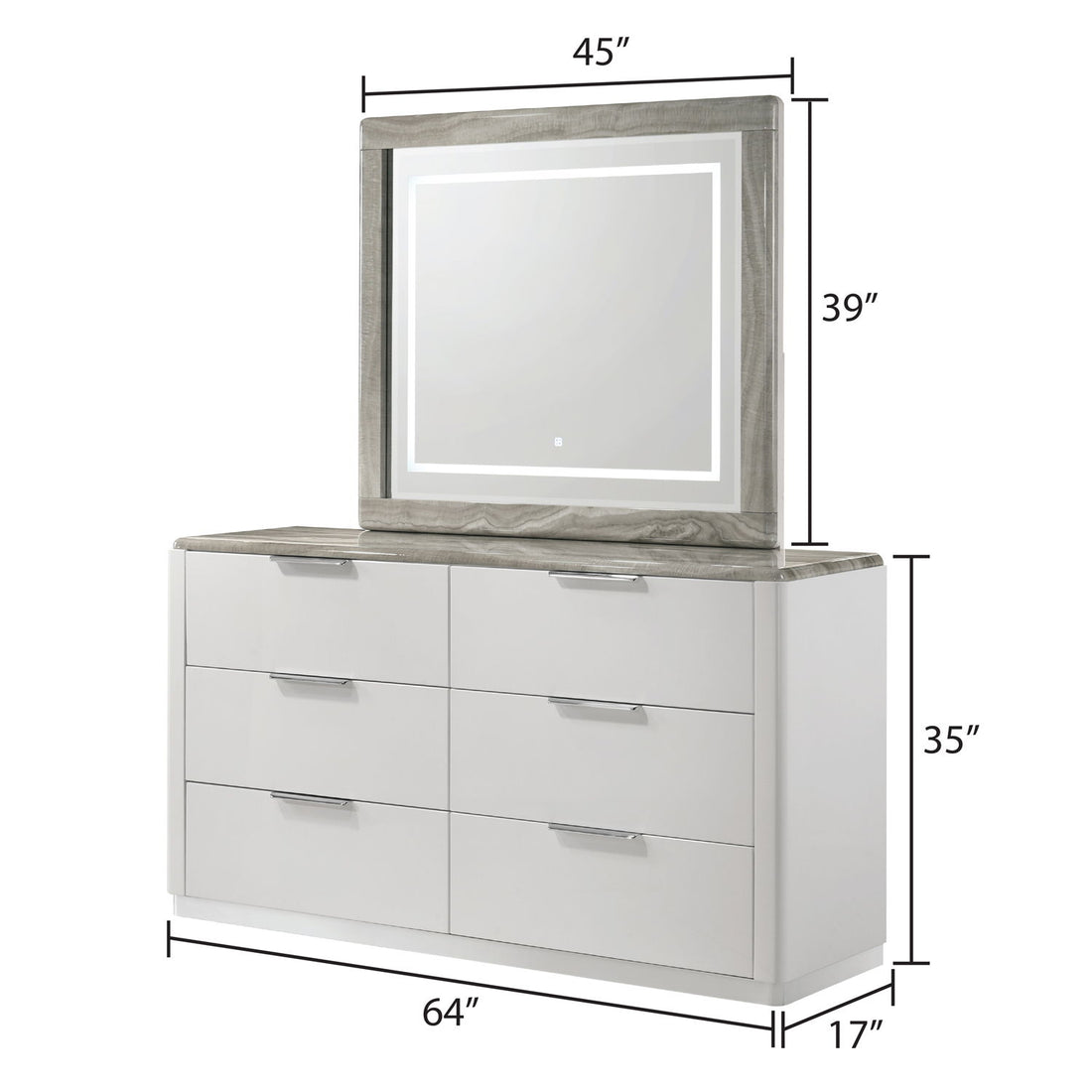 Jazz - 6 Drawer Dresser (Mirror Not Included) - White