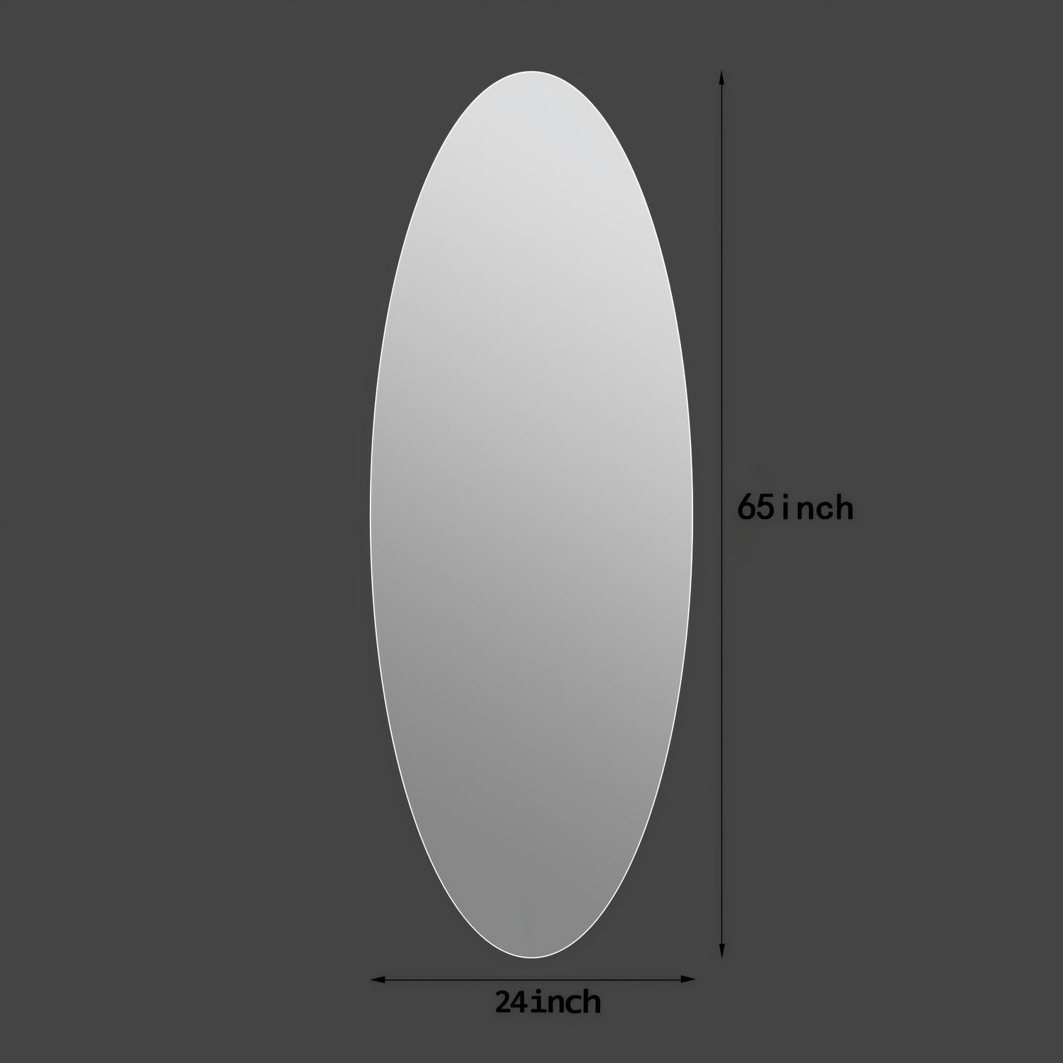 Modern Oval Full Length Wall Mirror
