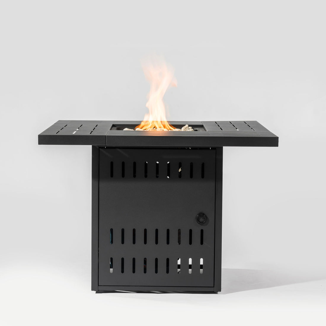 34&quot; Propane Gas Fire Pit Table, 50000 Btu Rectangular Steel Fire Pit For Outside Patio Deck Garden Courtyard - Black