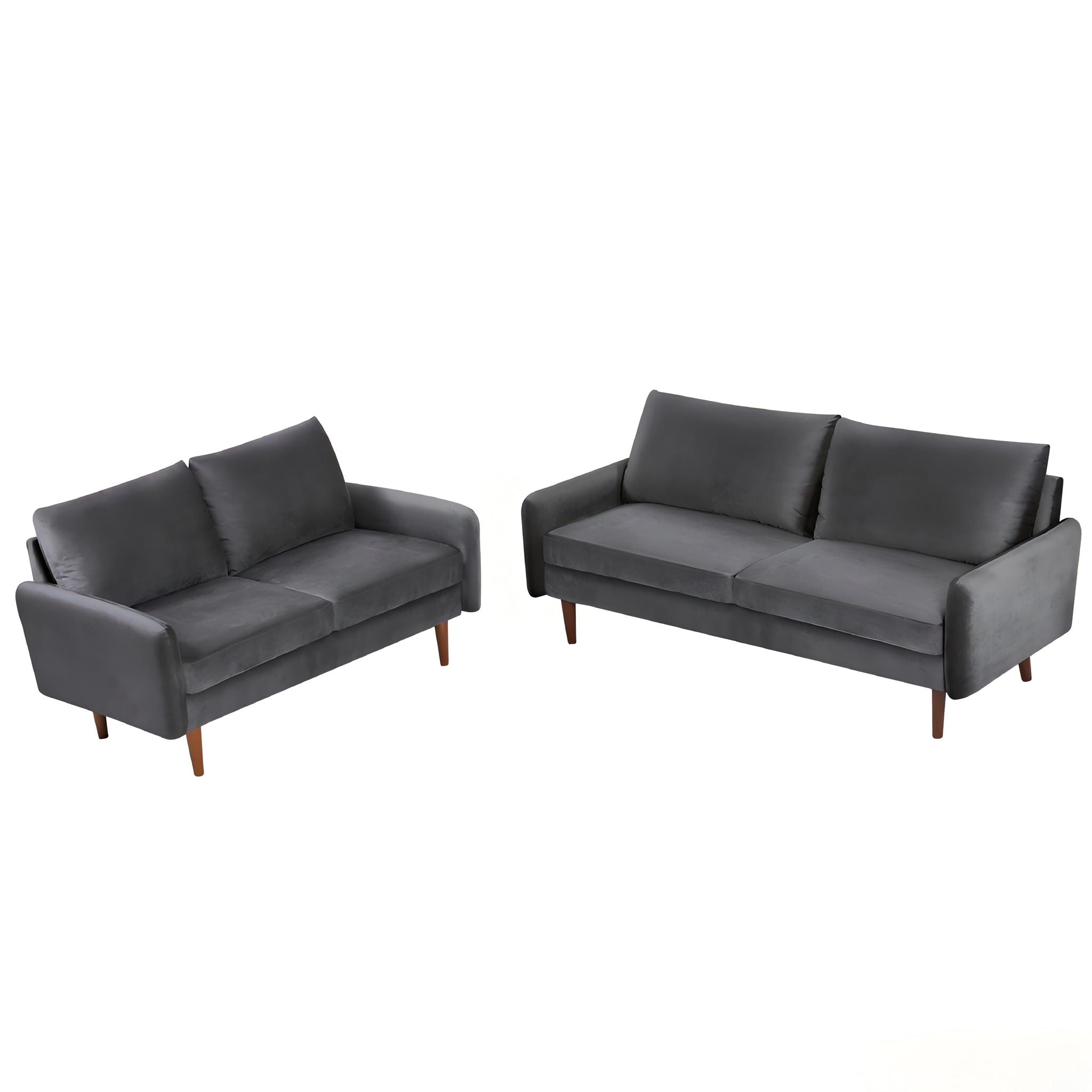 Kent - 2 Piece Sofa &amp; Loveseat Set For Living Room - Gray