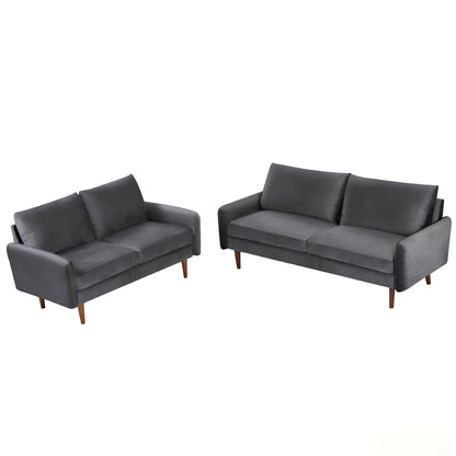 Kent - 2 Piece Sofa &amp; Loveseat Set For Living Room - Gray