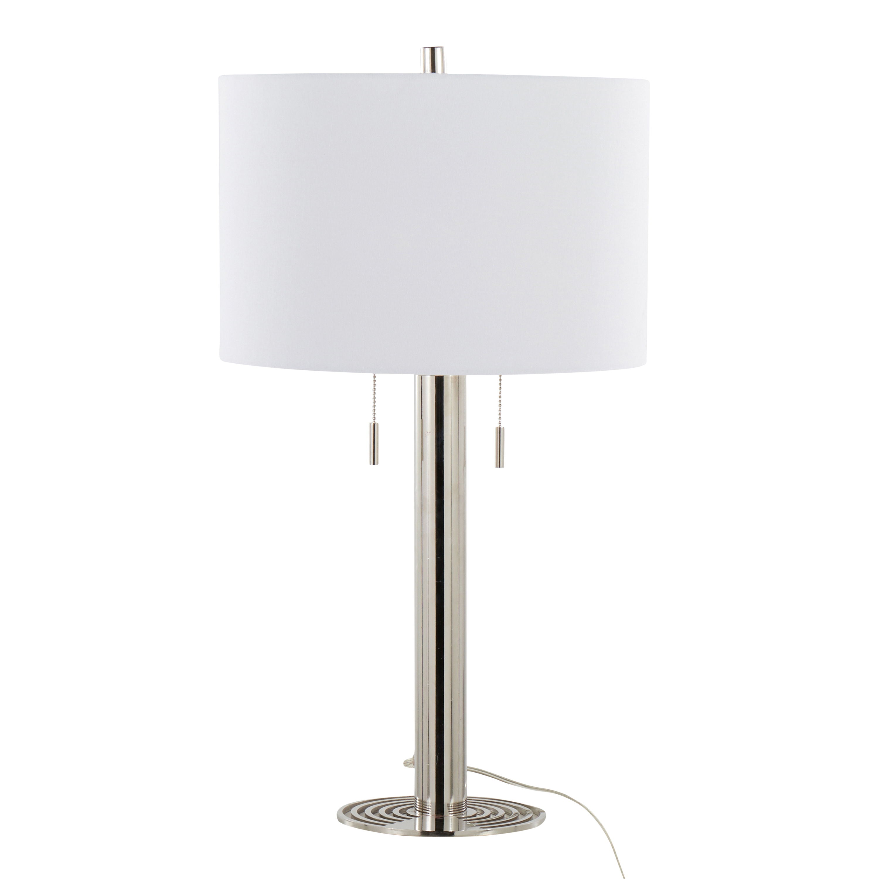 Master - 29&quot; Contemporary Table Lamp (Set of 2) - Polished Nickel / White
