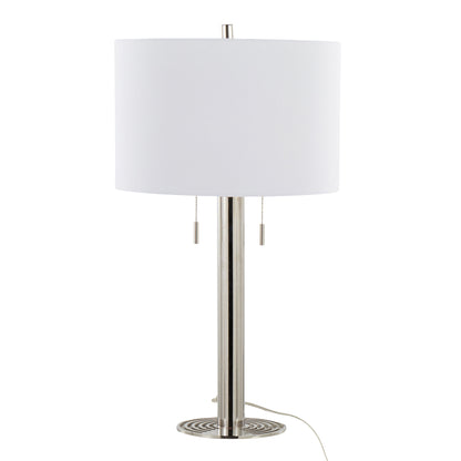 Master - 29&quot; Contemporary Table Lamp (Set of 2) - Polished Nickel / White