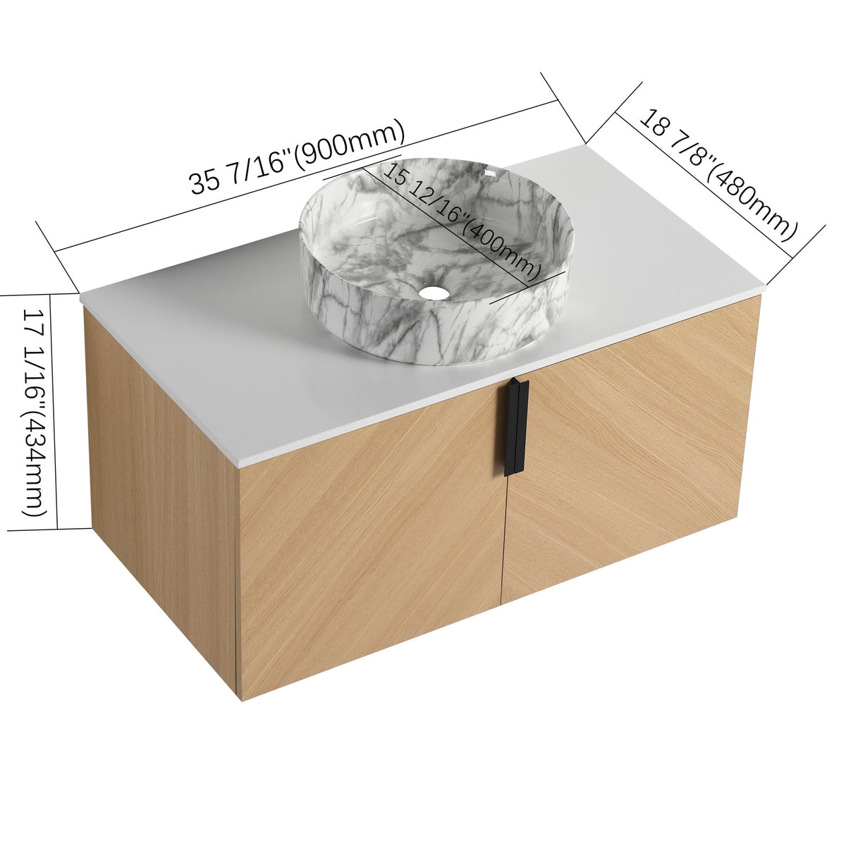 Wall Mounted Design Bathroom Vanity &amp; Art Sink