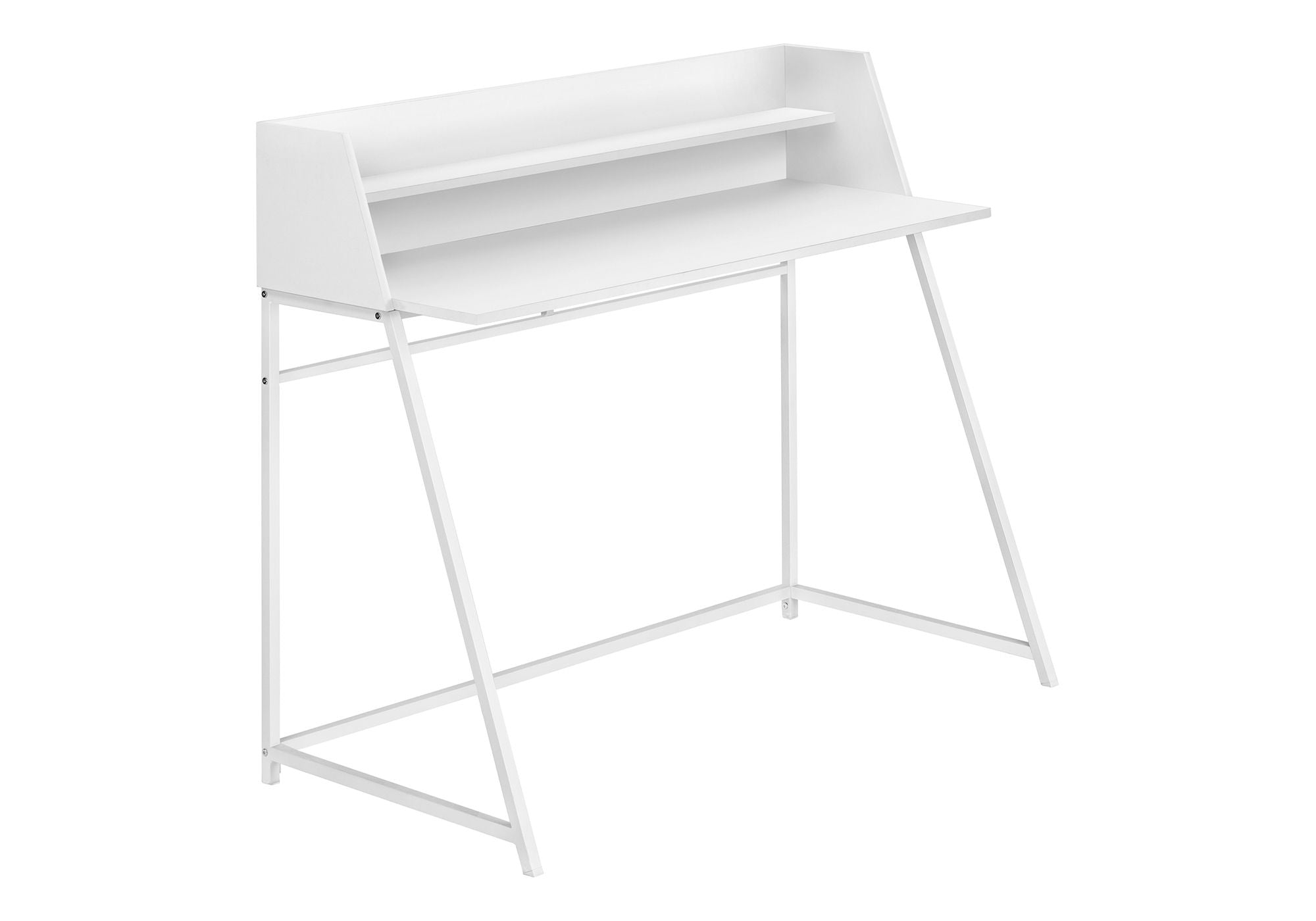 Computer Desk For Home Office, Laptop, Storage Shelves, Marble Look Contemporary &amp; Modern