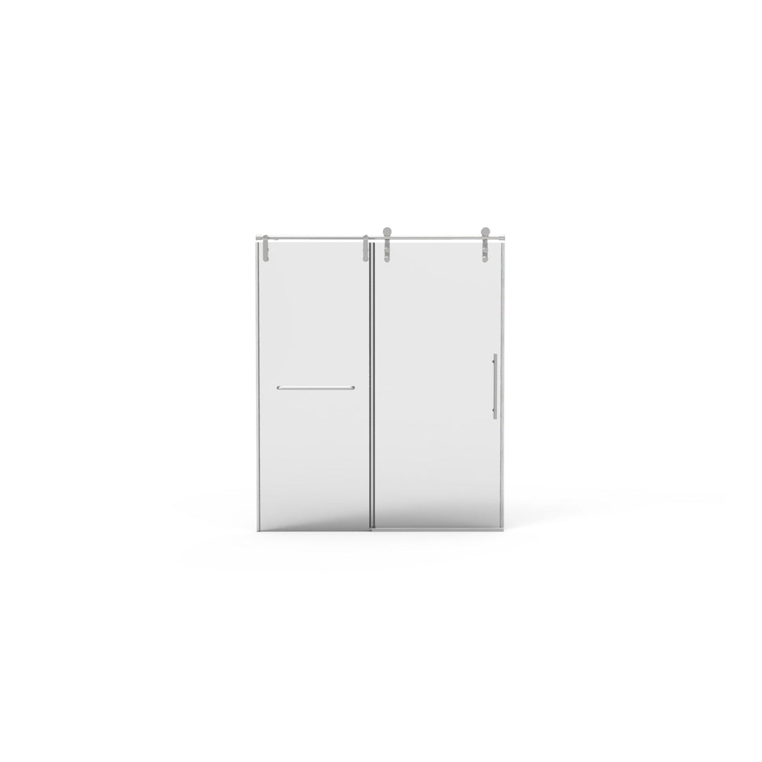 Frameless Shower Door, Sliding Shower Door, Premium 5 / 16&quot; (8 Mm) Thick Tempered Glass Shower Enclosure With Towel Bar, Double Side Easy Clean Coat, Finished With Buffer