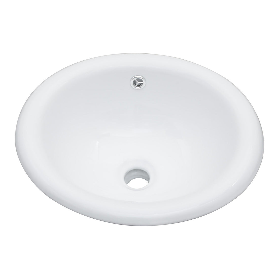 Semi Recessed Bathroom Sink With Countertop Vessel Design, 17&quot; X 15.5&quot; - White