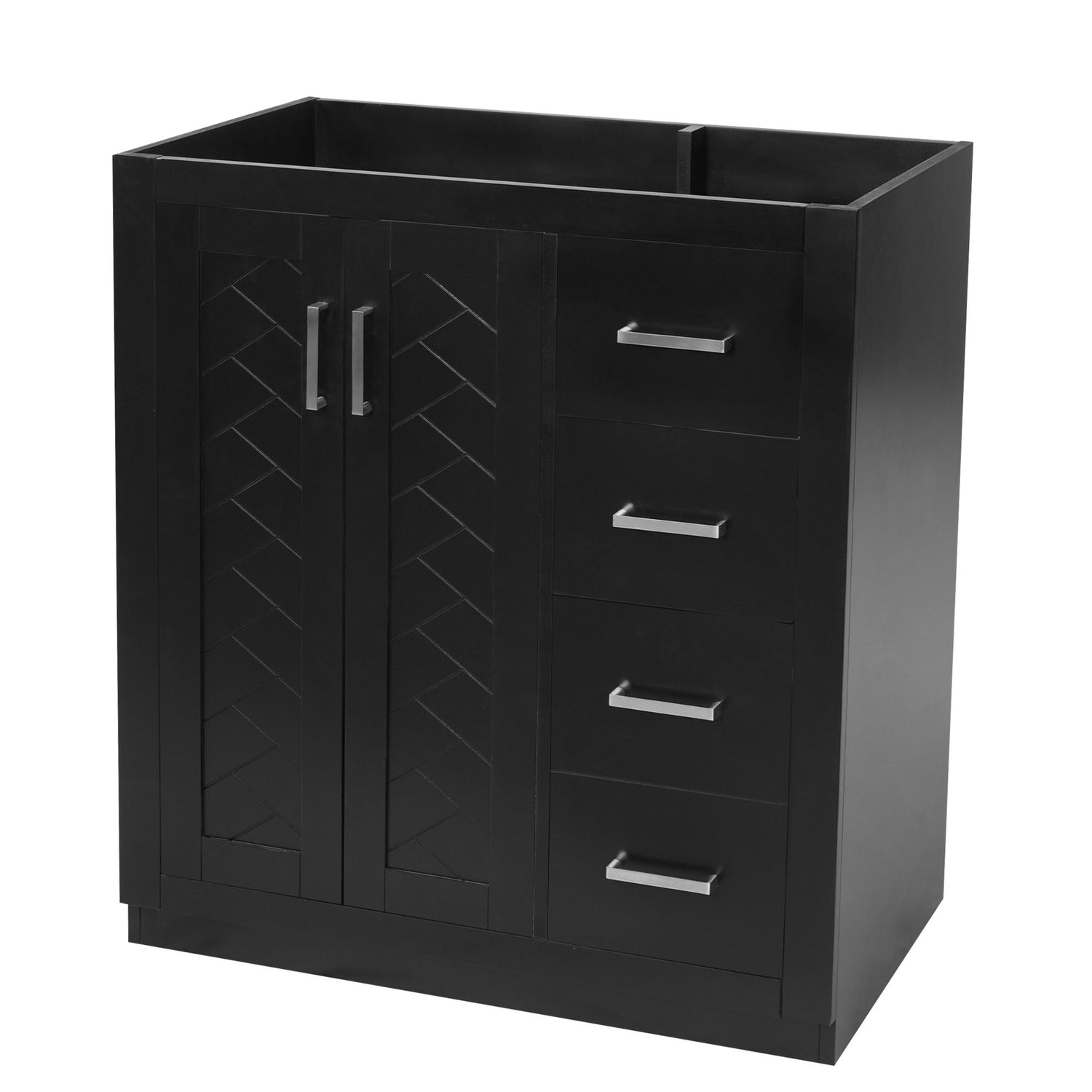 Retro Style Bathroom Vanity With 3 Drawers &amp; Soft-Closing Doors