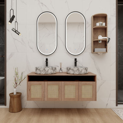 Bathroom Vanity &amp; Art Sink And Storage Rack, Float Mounting Design