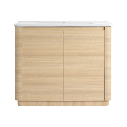 Freestanding Bathroom Vanity With Sink &amp; 2 Soft Close Doors