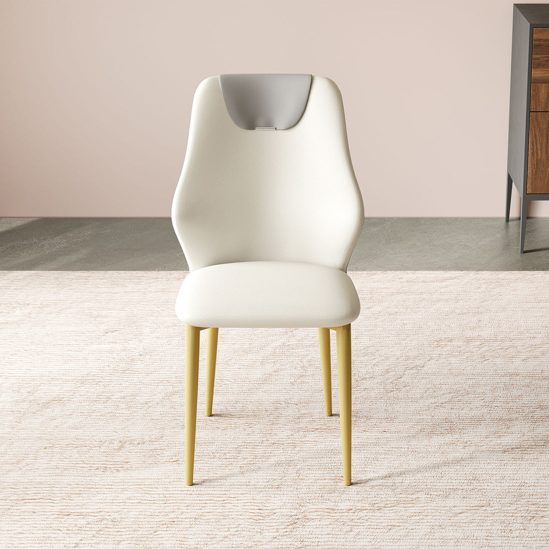 Dining Chairs (Set of 2) - Beige / Gray