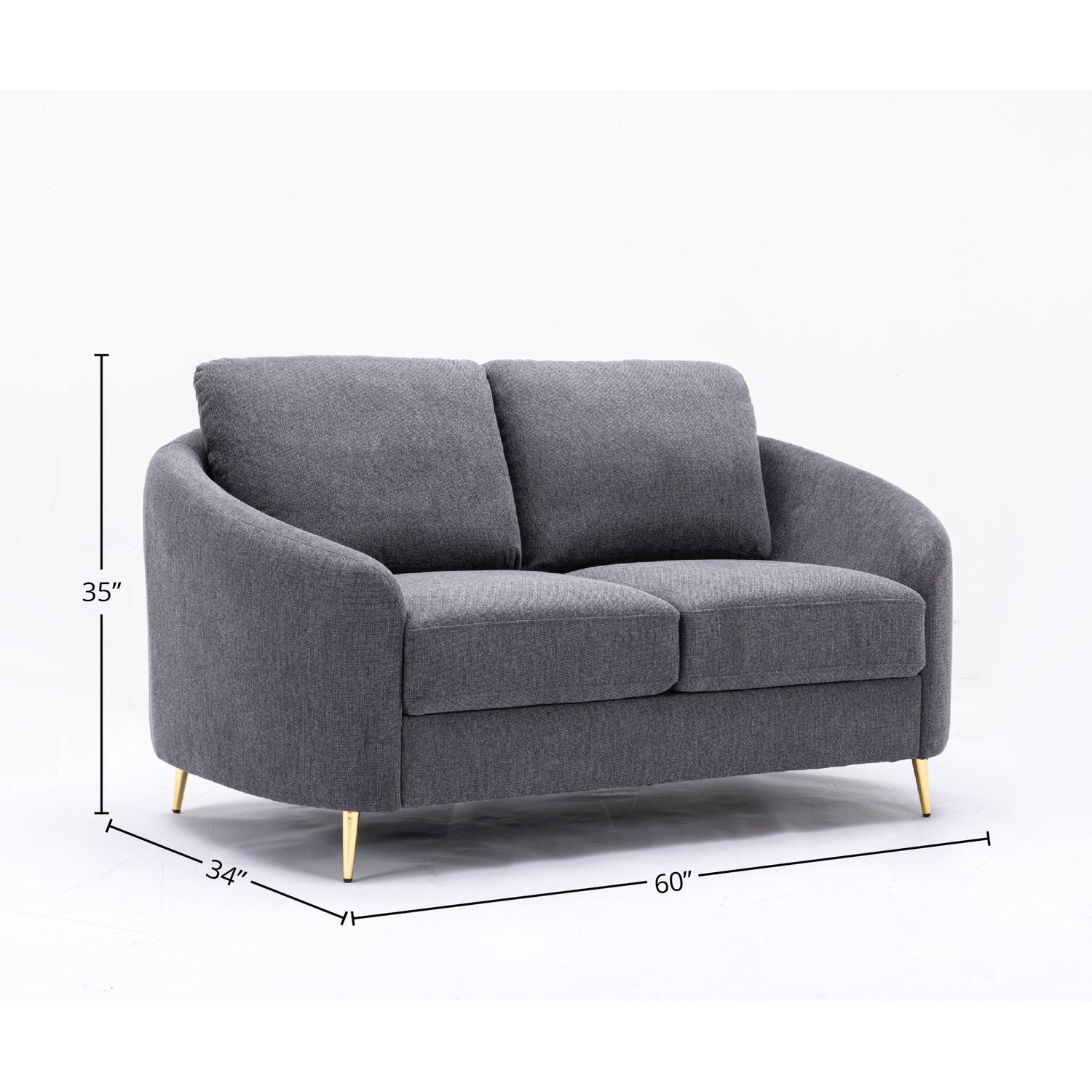 Yuina - 3 Pieces Living Room Set - Gray