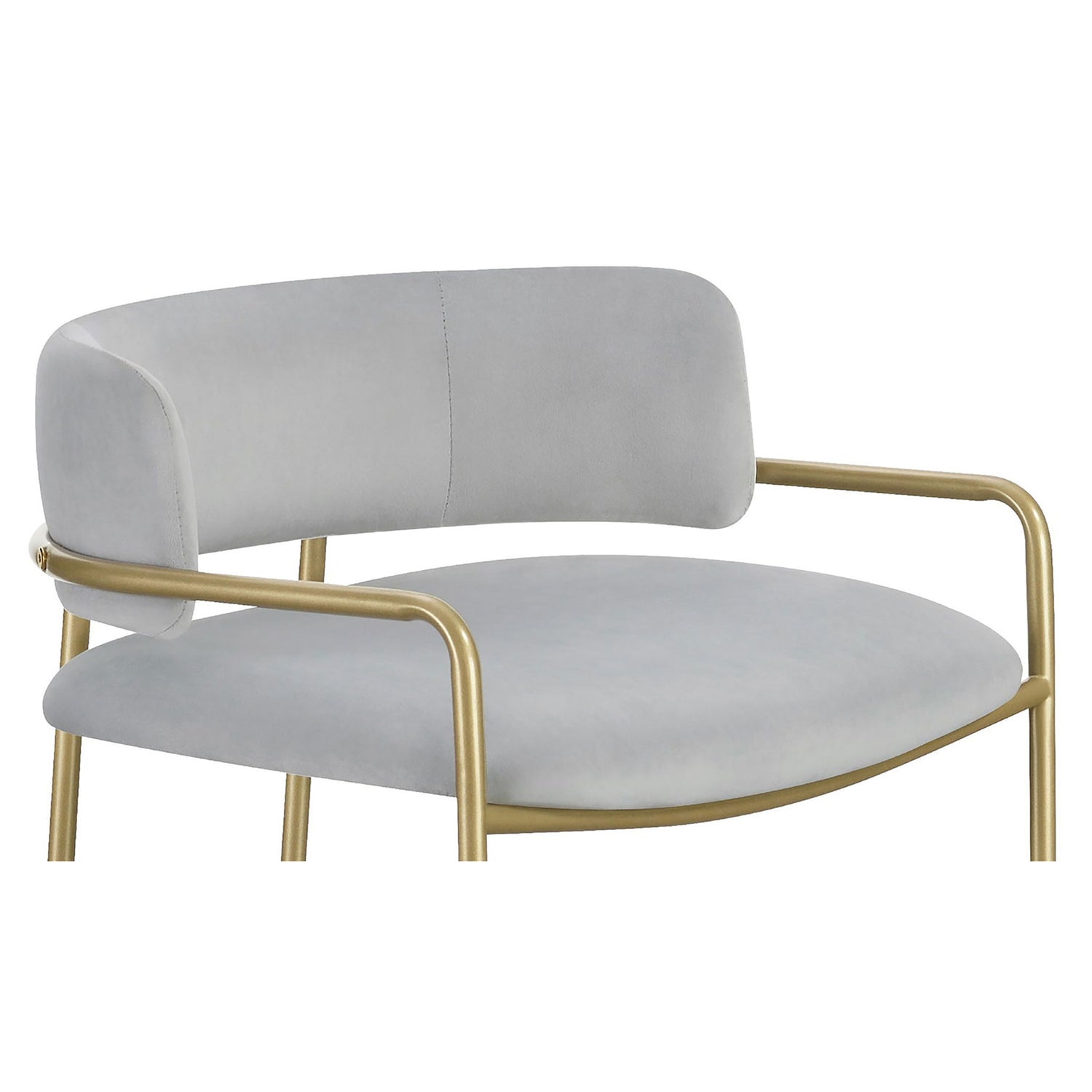 Low Back Upholstered Stool - Gray