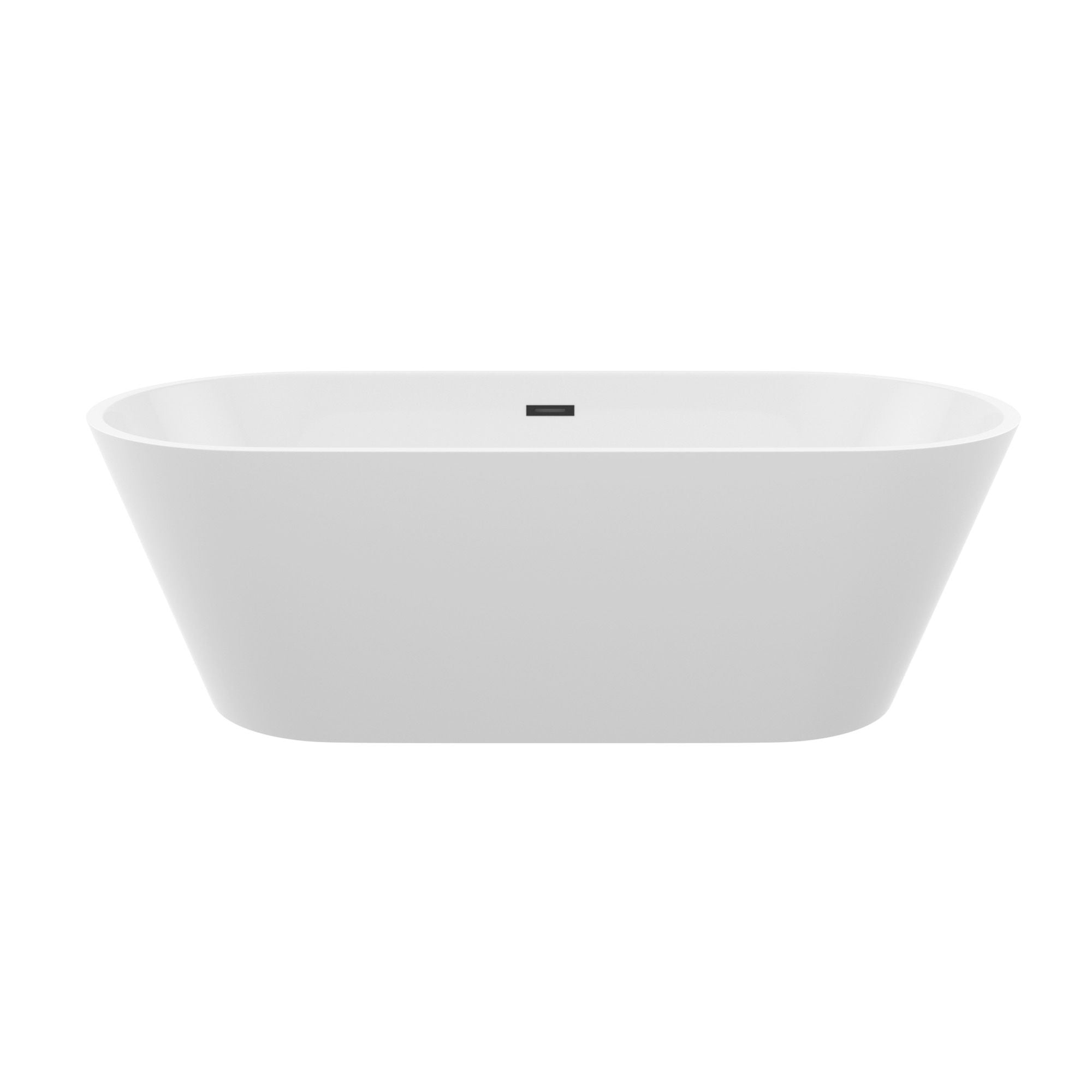 Gloss Freestanding Bathtub With Overflow &amp; Pop Up Drain, Stand Alone Soaking Tub