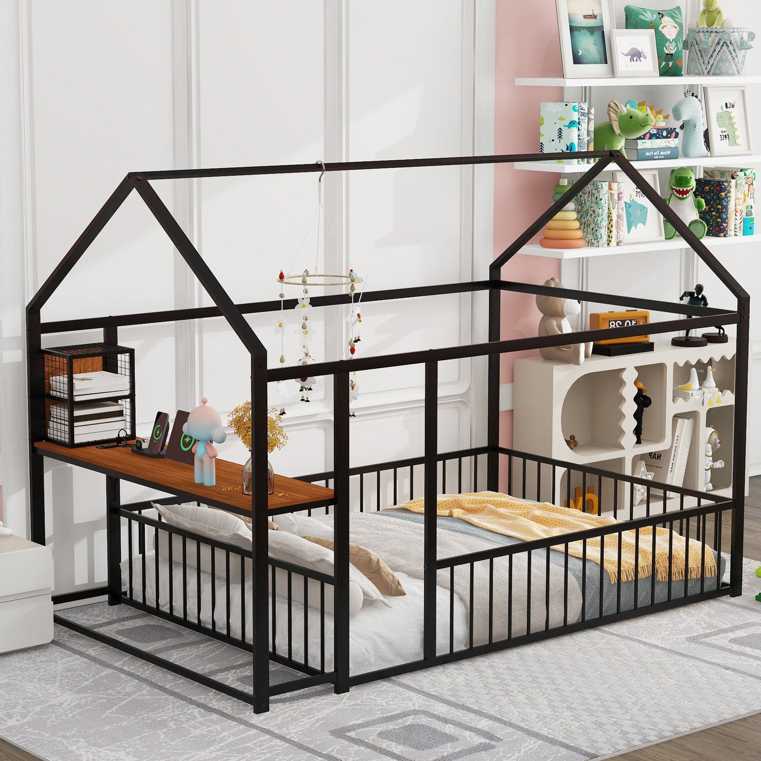 House Frame With Desk, Shelves, Power Outlets And USB Ports
