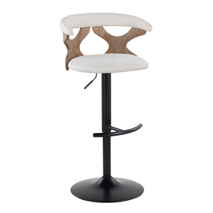 Gardenia - Contemporary Adjustable Barstool &amp; Swivel With Rounded T Footrest (Set of 2)