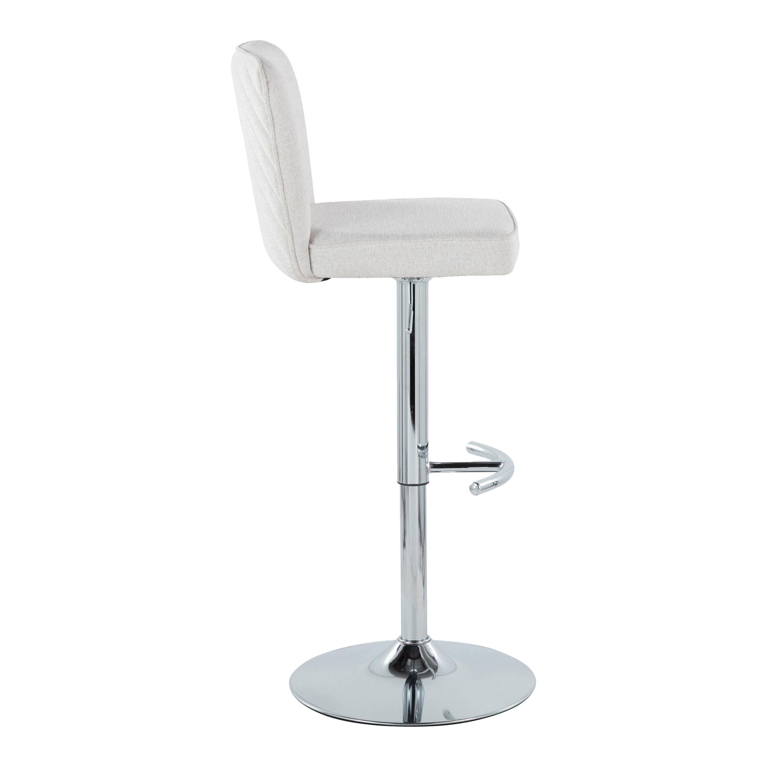 Henry - Contemporary Adjustable Barstool With Swivel &amp; Rounded T Footrest (Set of 2)