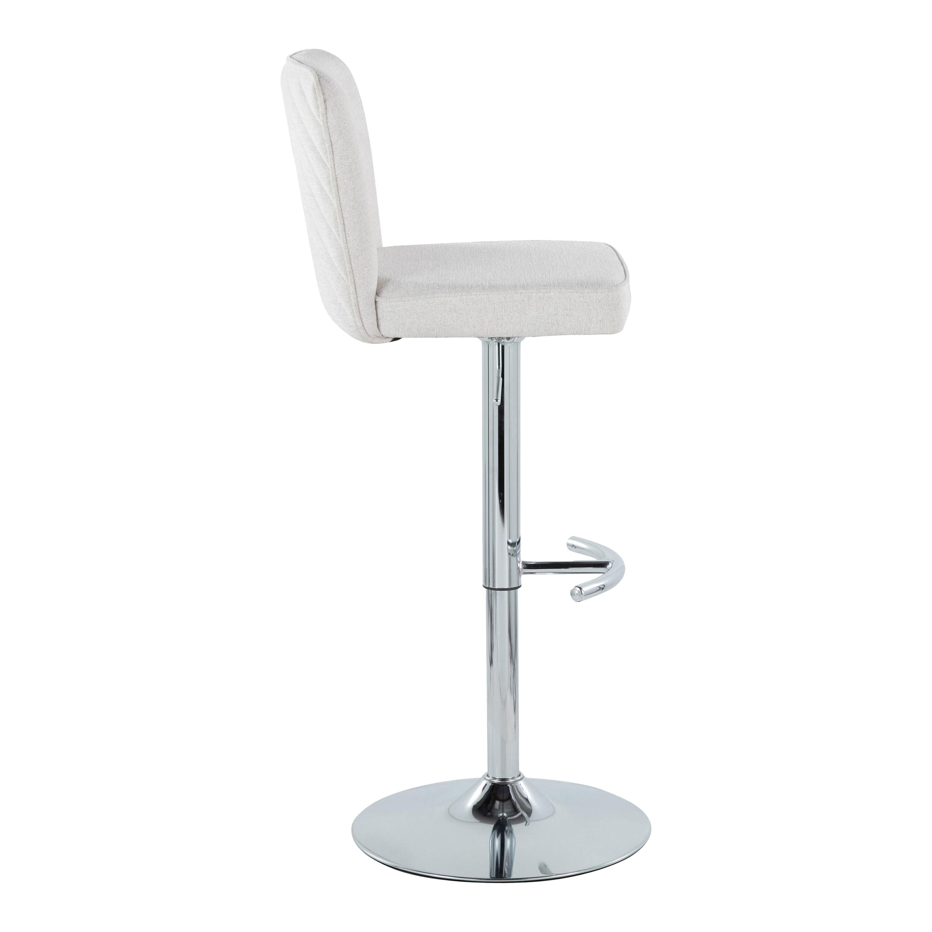 Henry - Contemporary Adjustable Barstool With Swivel &amp; Rounded T Footrest (Set of 2)
