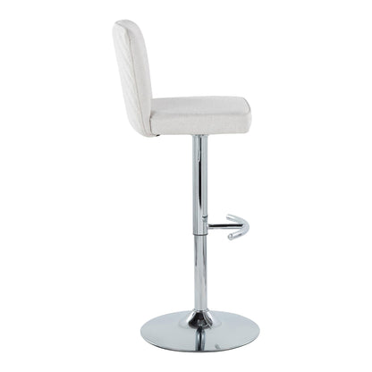 Henry - Contemporary Adjustable Barstool With Swivel &amp; Rounded T Footrest (Set of 2)