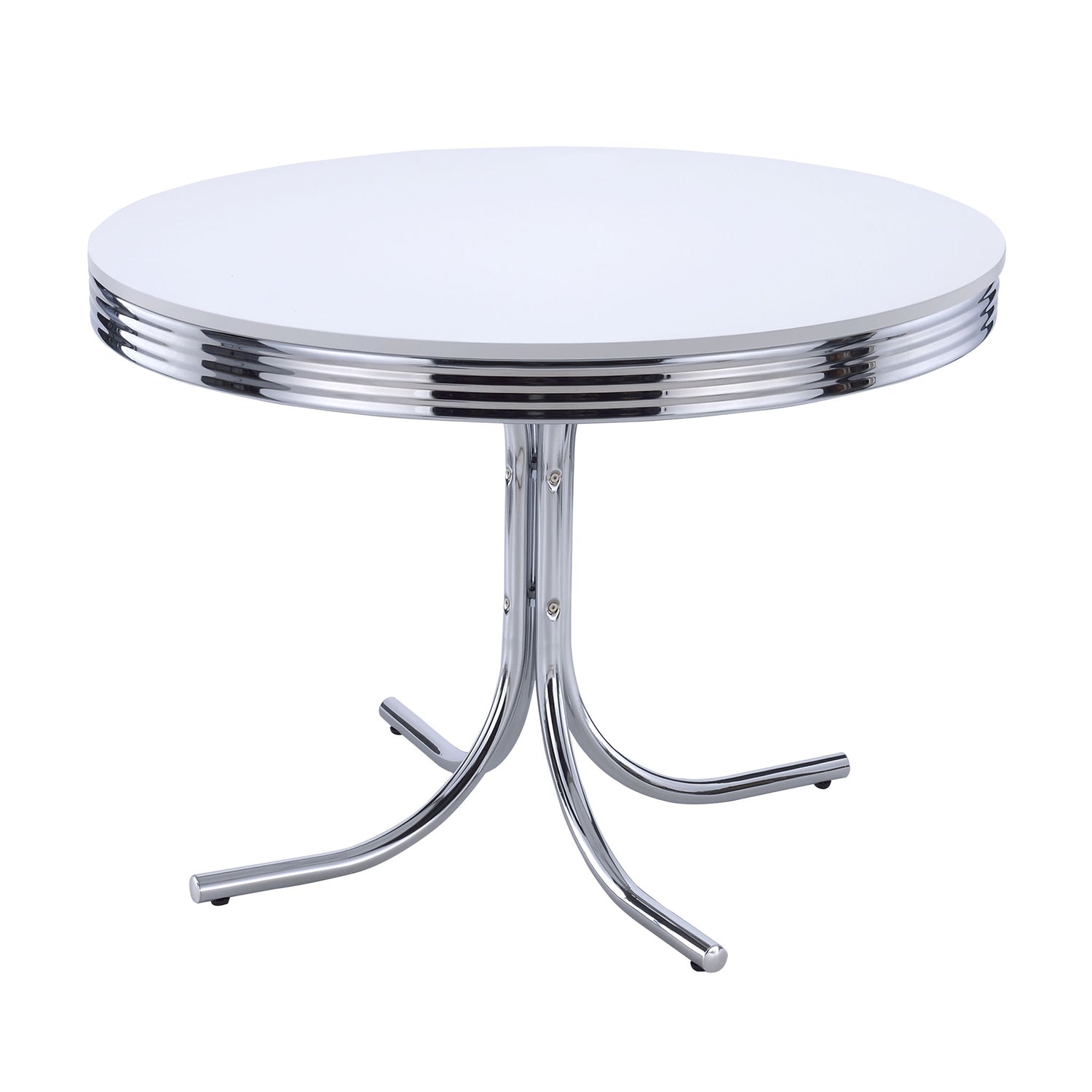 Marla - 5 Piece Dining Set With Round Table And Upholstered Chairs - White