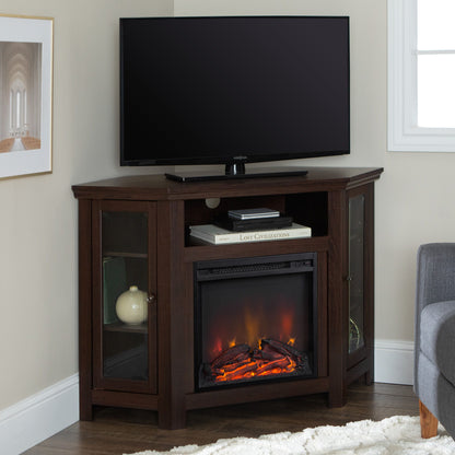 Classic Glass Door Fireplace TV Stand For Tvs Up To 55&quot;