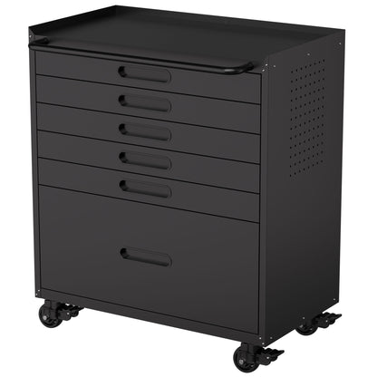Rolling Tool Cabinet Heavy Duty Garage Storage With Lockable Doors &amp; Drawers