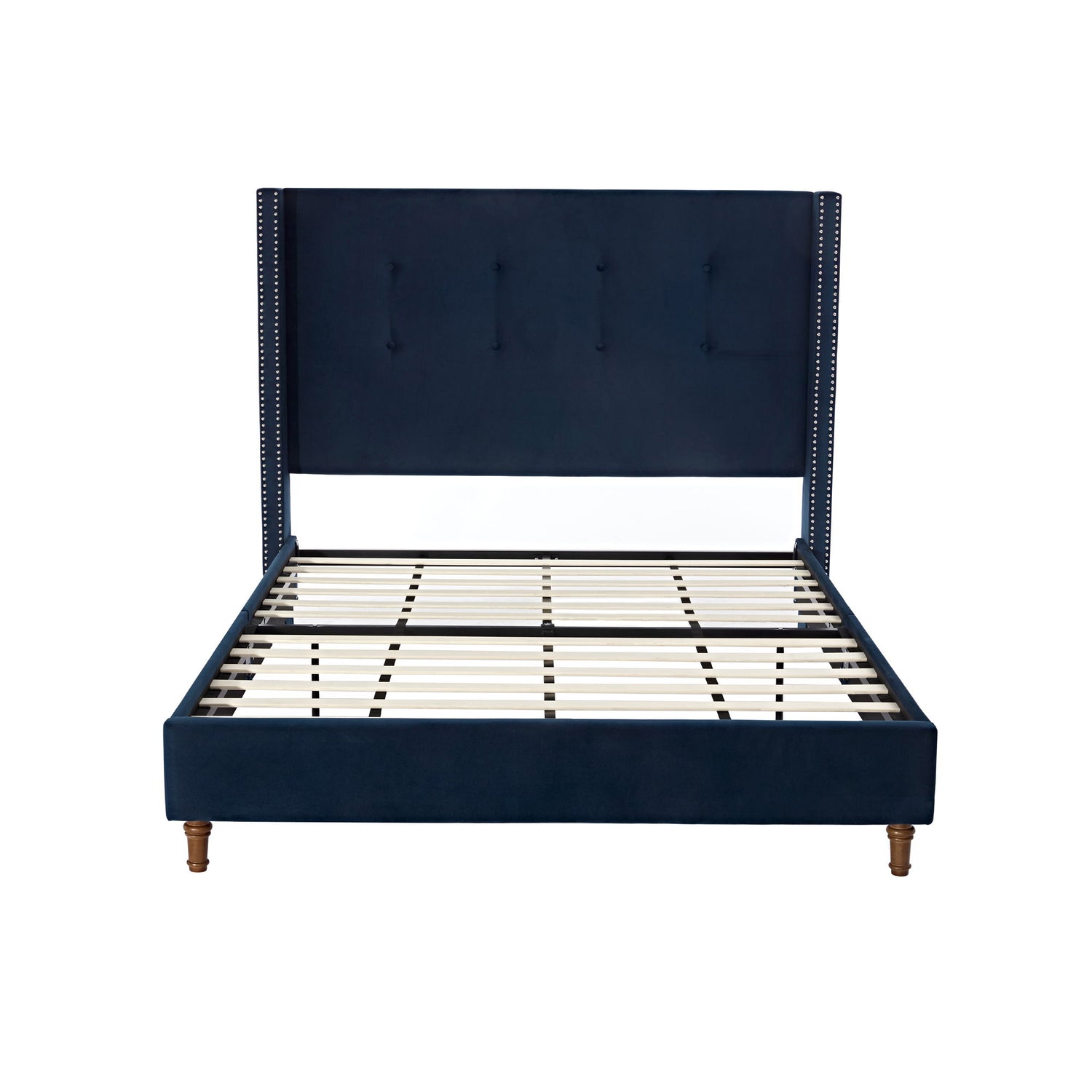 Peyton - Upholstered Bed With 54&quot; High Headboard, Traditional Hand Buttoned Tufting