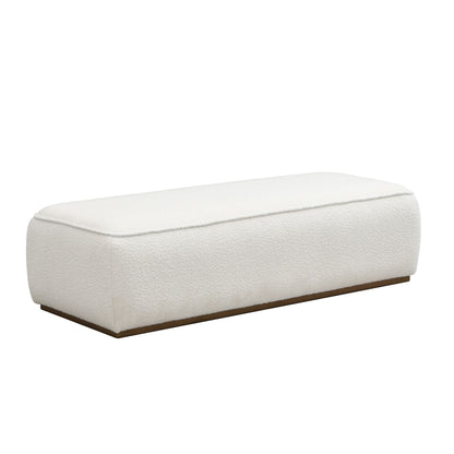 Grainy Footstool For Home - Beige