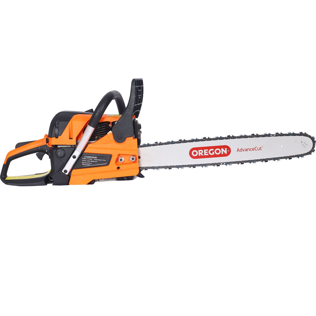 Gasoline Chainsaw 20&quot; 52Cc For Tree And Wood Cutting - Orange