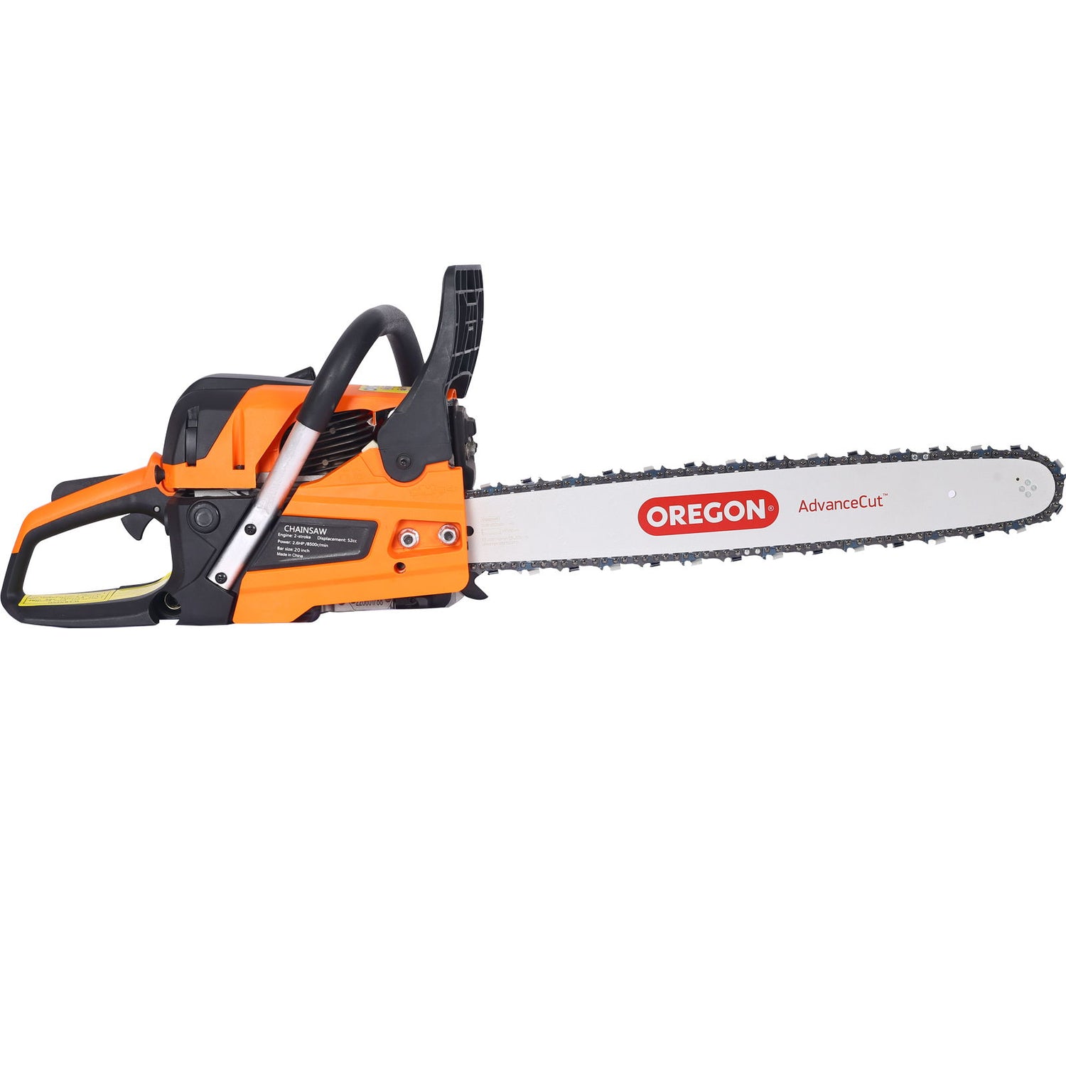 Gasoline Chainsaw 20&quot; 52Cc For Tree And Wood Cutting - Orange