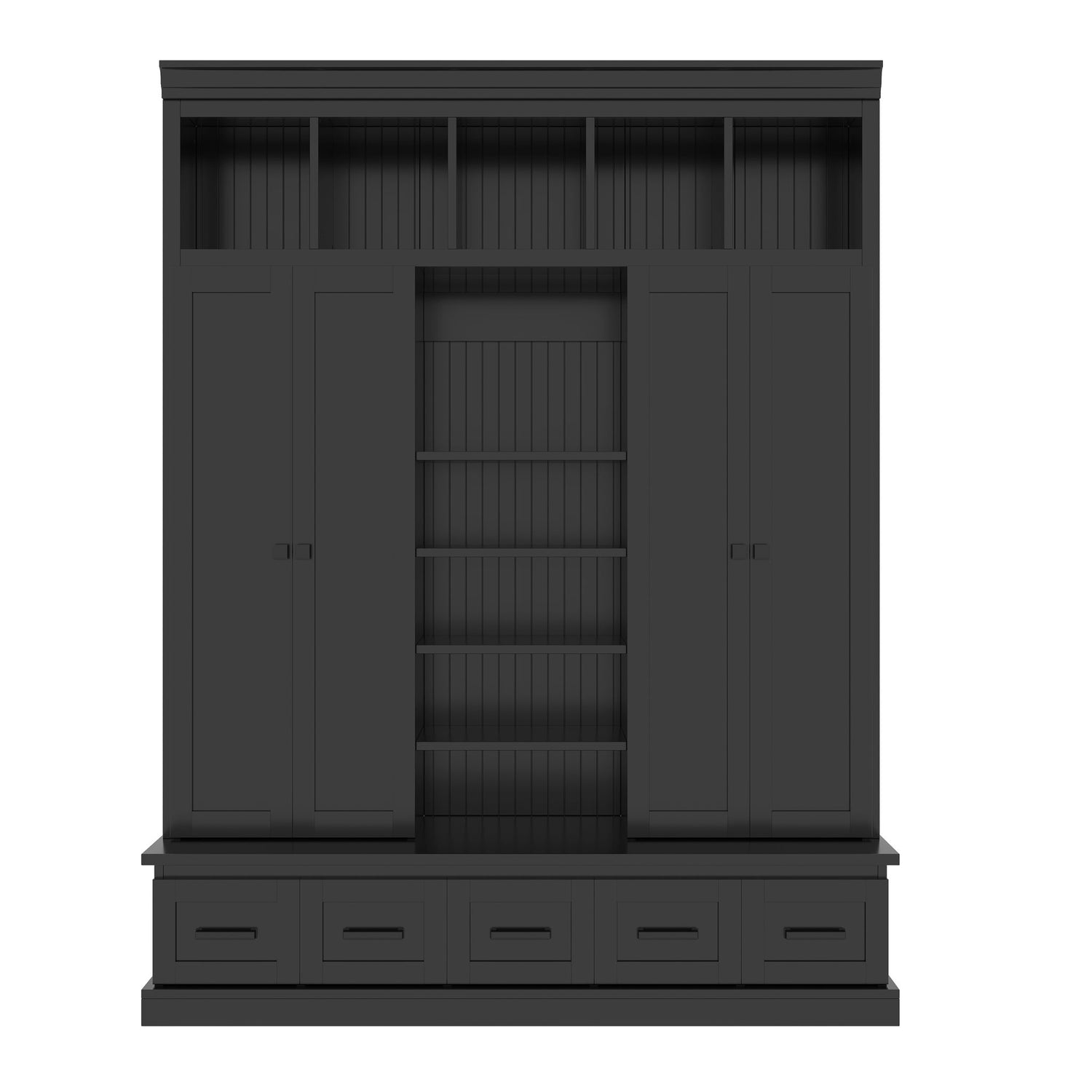 Hall Tree &amp; Bench And 5 Storage Cubbies