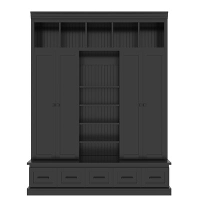 Hall Tree &amp; Bench And 5 Storage Cubbies